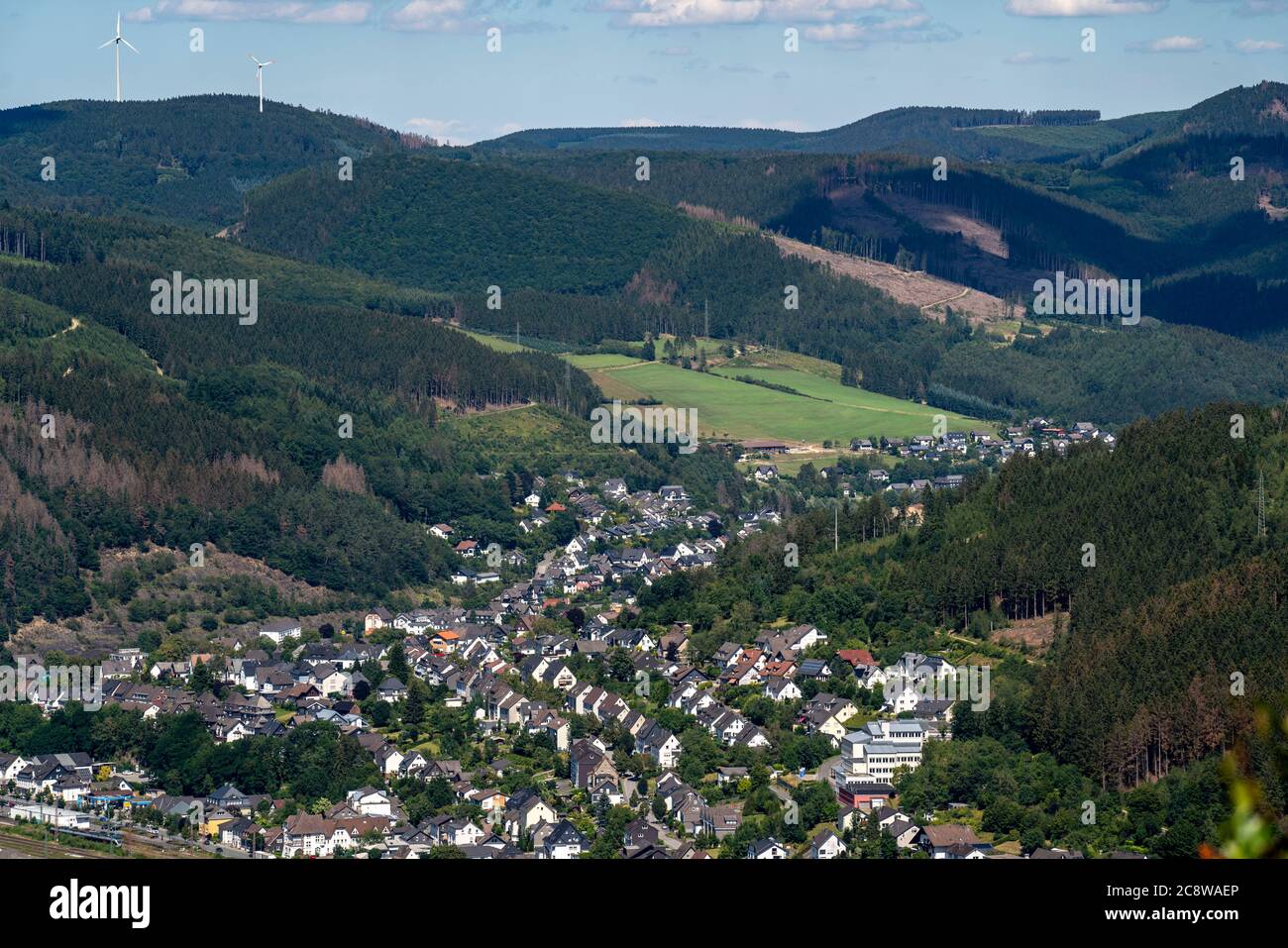 Gemeinde Kirchhundem, Sauerland, im Kreis Olpe, NRW, Deutschland, Stockfoto