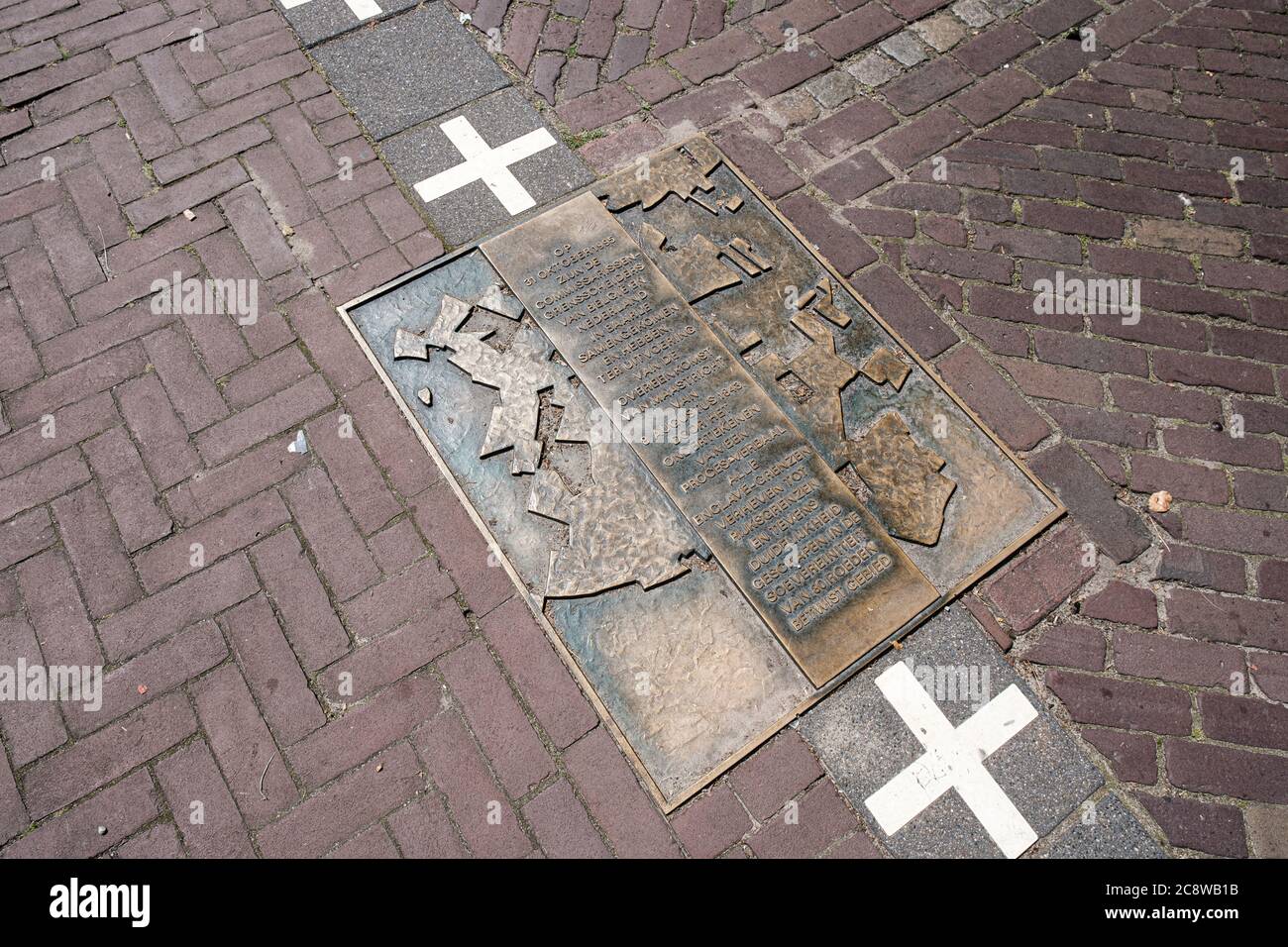 Belgien Niederländische Grenze, Baarle Hertog en Baarle Nassau. Internationale Grenze durch die Stadt Stockfoto