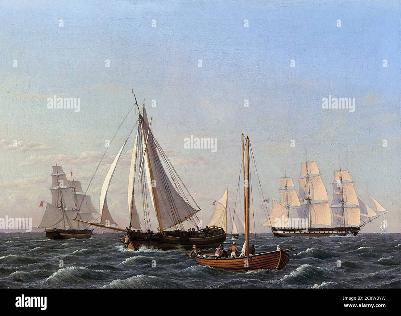 Eckersberg Christoffer Wilhem - Segelschiffe - Dänische Schule - 19. Und Anfang des 20. Jahrhunderts Stockfoto