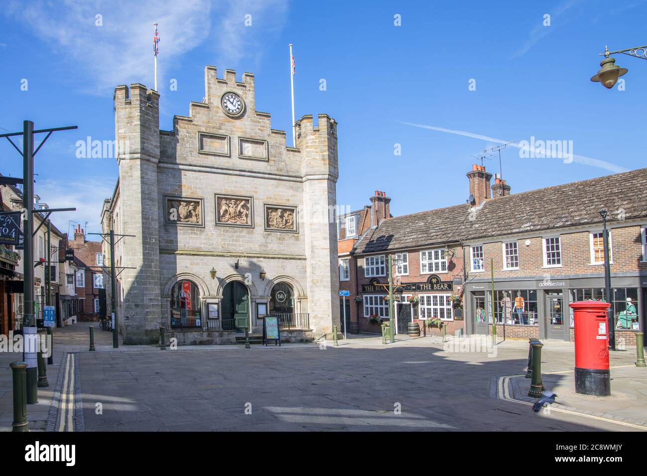 Das alte Rathaus auf dem Marktplatz in horsham Stadtzentrum West sussex Stockfoto