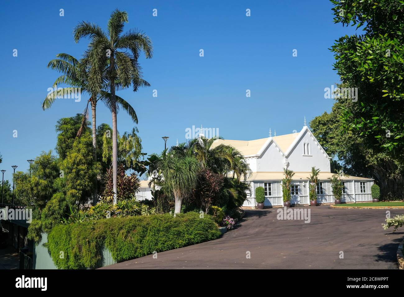 Die Regierung des Northern Territory, in Darwin, Northern Territory, Australien. Das Haus ist der Wohnsitz des Northern Territory Administrator. Stockfoto