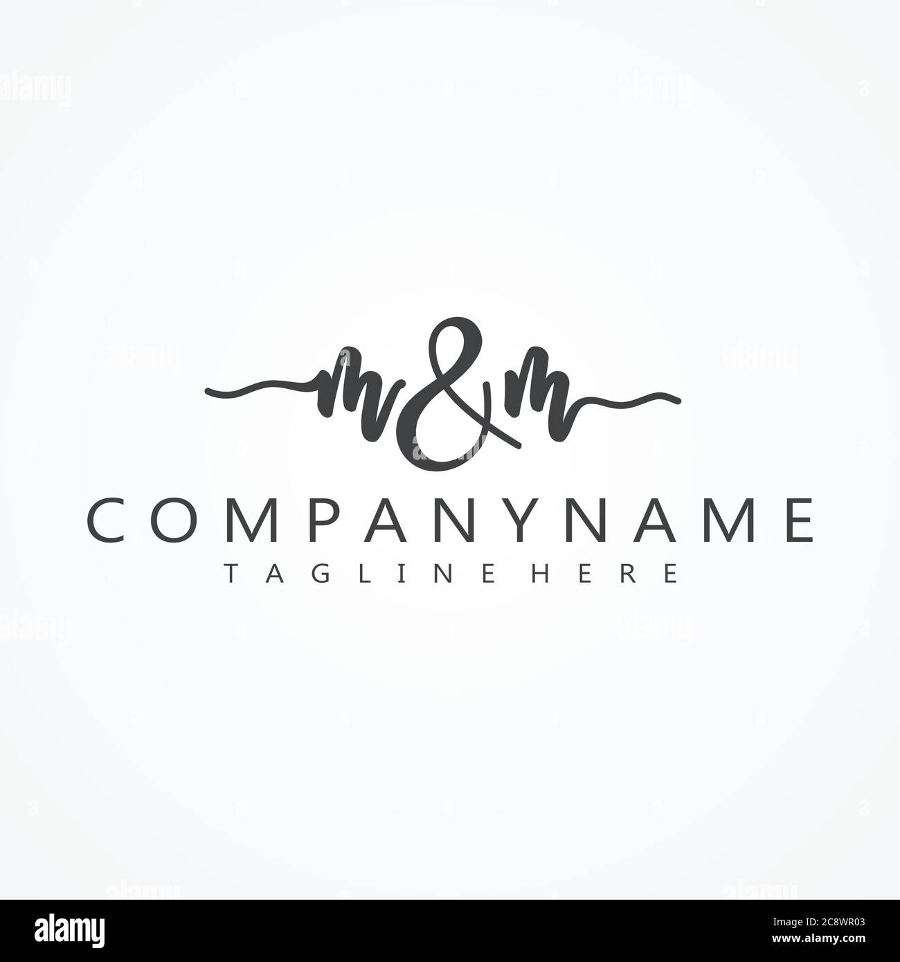 M & M erste Handschrift Symbol Design-Konzept. Buchstabe Symbol Design für beste Business-Symbol. Vektorgrafik EPS.8 EPS.10 Stock Vektor