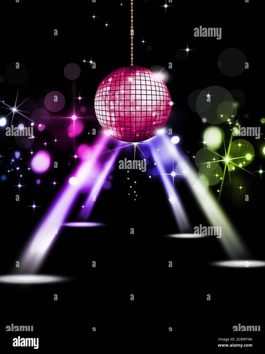 Synthpop und neue Wave Musik Disco Ball zu bekommen Party-Event zu starten Stockfoto