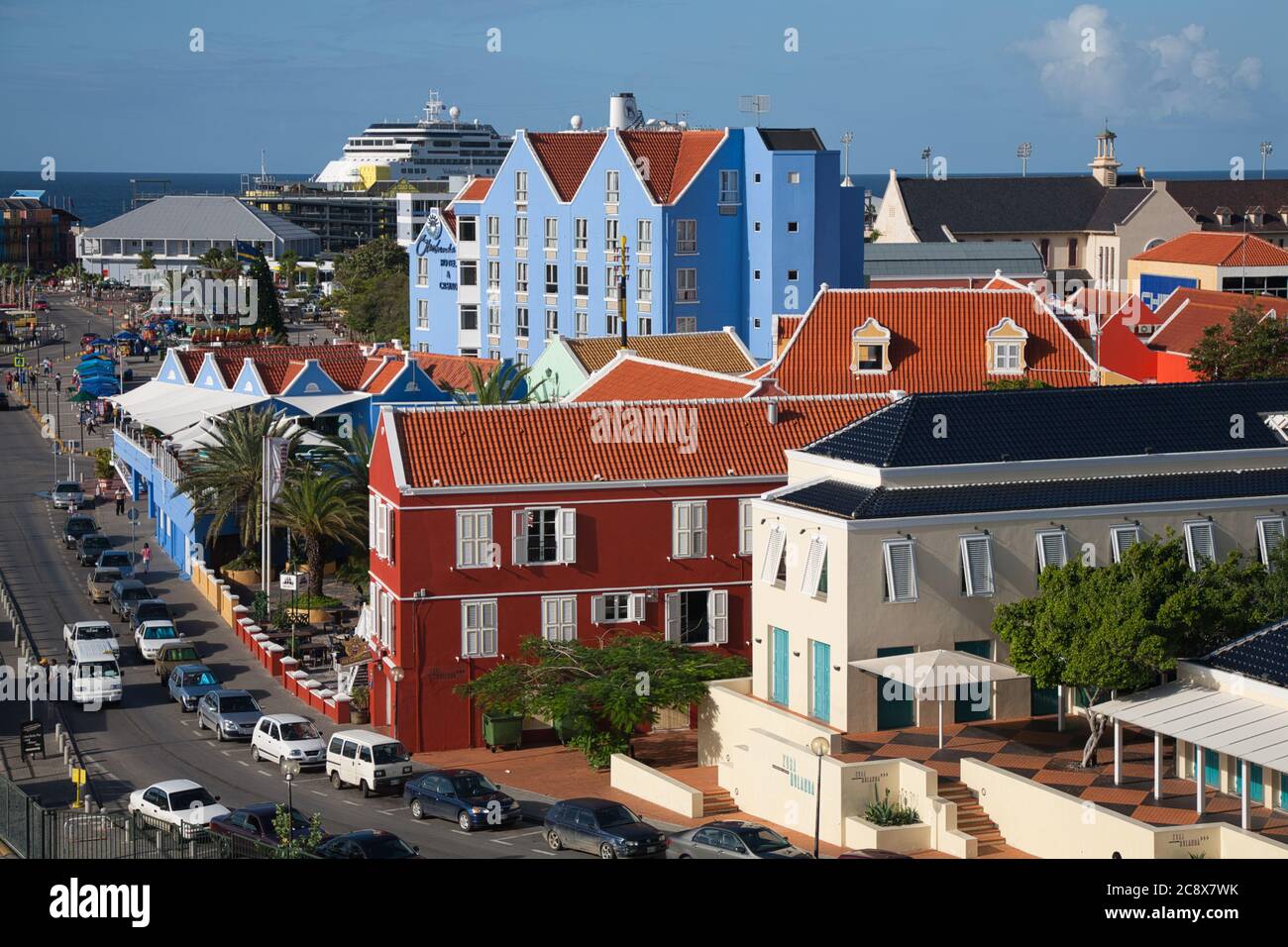 Bunte Architektur und Gebäude in Willemstad, Curacao, der Karibik Stockfoto