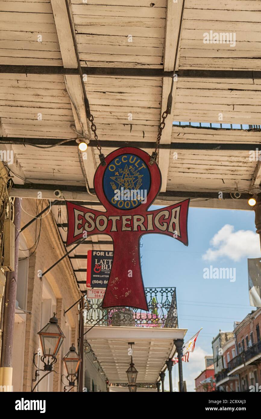 Esoterik okkulte Warenladen im Stadtzentrum von New Orleans, Louisiana, USA Stockfoto