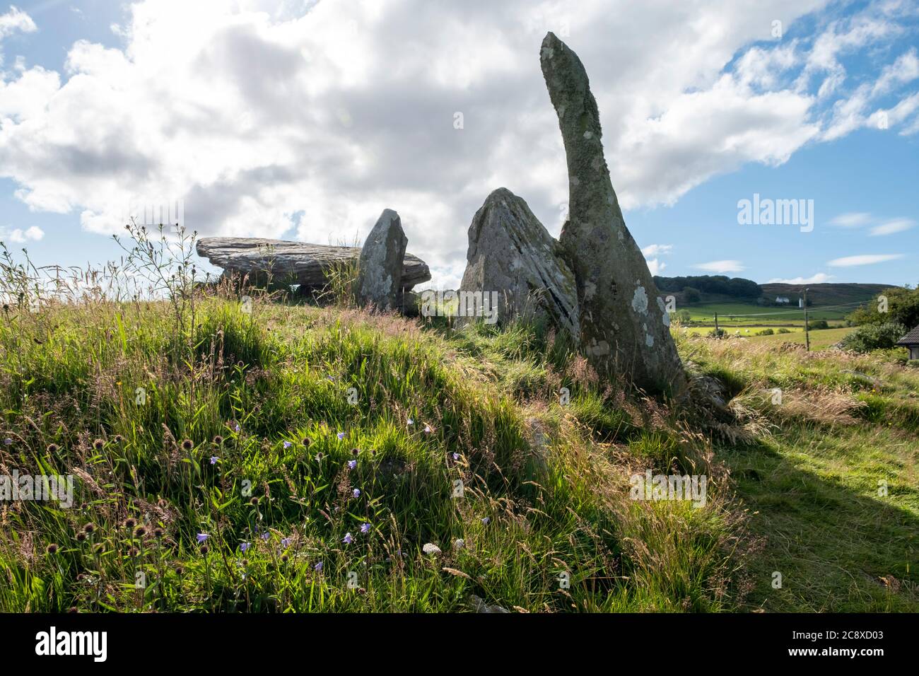 Cairn Holy 2, neolithische Grabkammer, die angeblich das Grab des mythischen schottischen Königs Galdus, Carsluith, Dumfries & Galloway, Schottland, ist Stockfoto