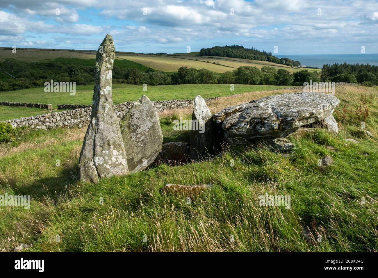 Cairn Holy 2, neolithische Grabkammer, die angeblich das Grab des mythischen schottischen Königs Galdus, Carsluith, Dumfries & Galloway, Schottland, ist Stockfoto