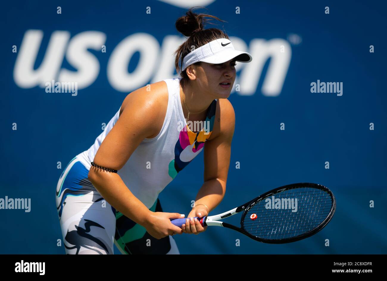 Bianca Andreescu aus Kanada beim Training beim US Open Grand Slam Tennisturnier 2019 Stockfoto