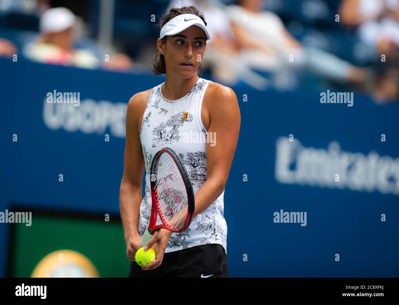 Caroline Garcia aus Frankreich beim Training beim US Open Grand Slam Tennisturnier 2019 Stockfoto