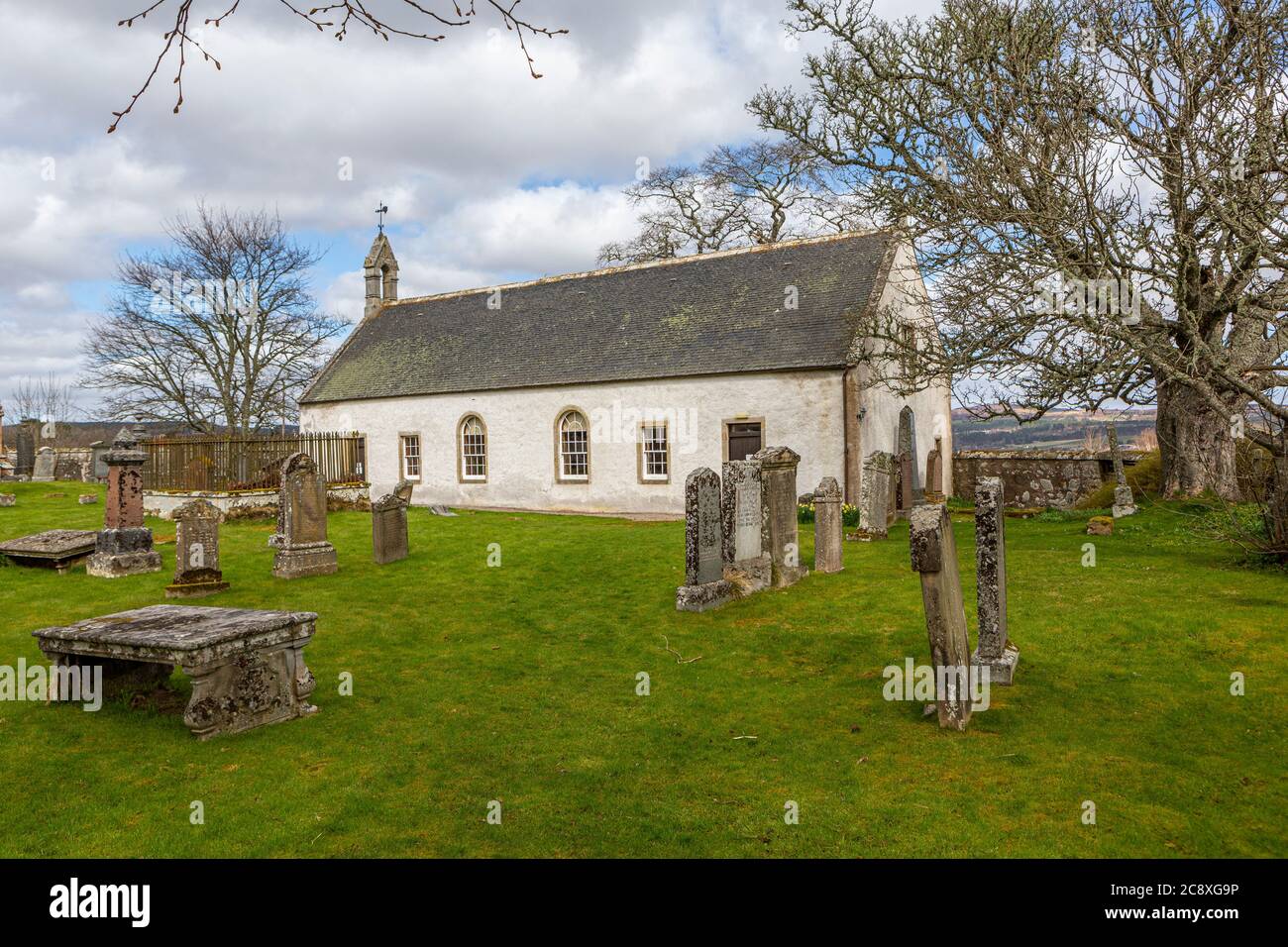 Kincardine Kirche und Friedhof, Schottland. Stockfoto