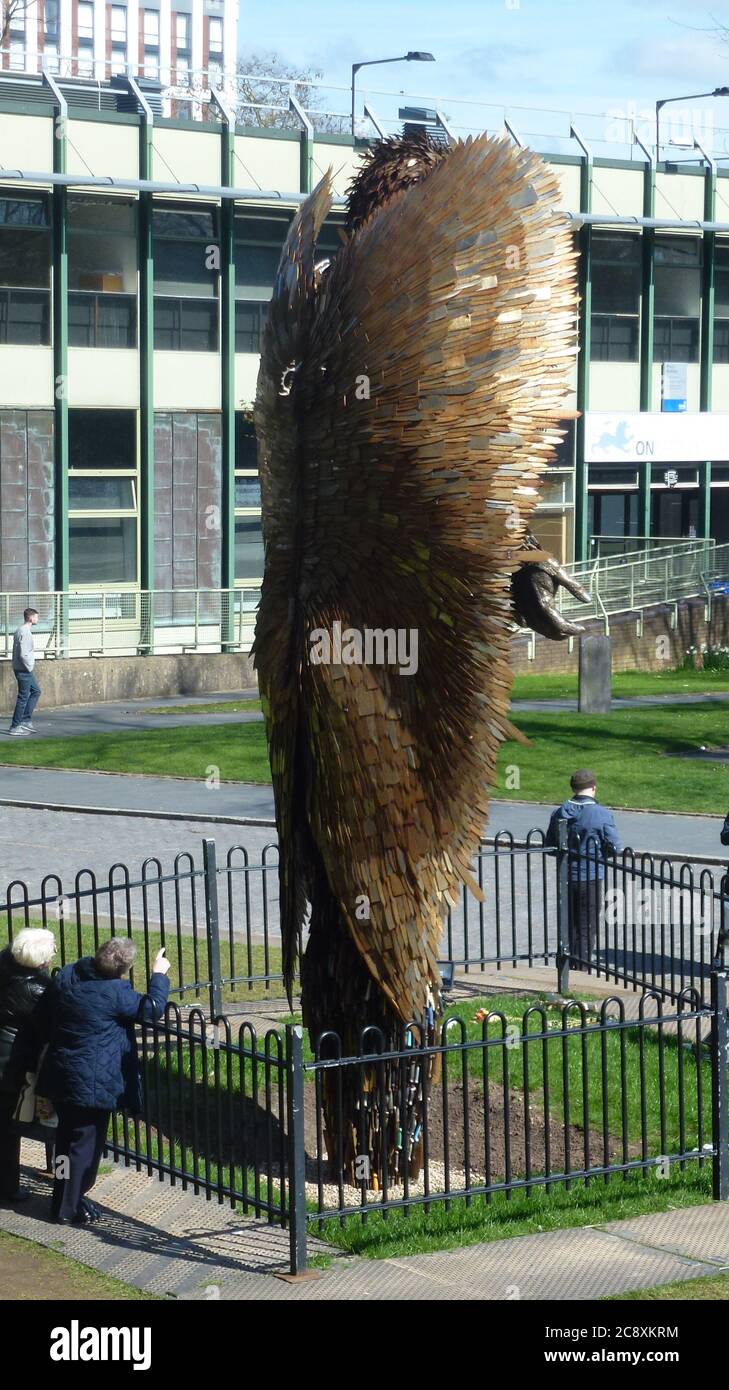 Messer-Krimi-Skulptur Stockfoto