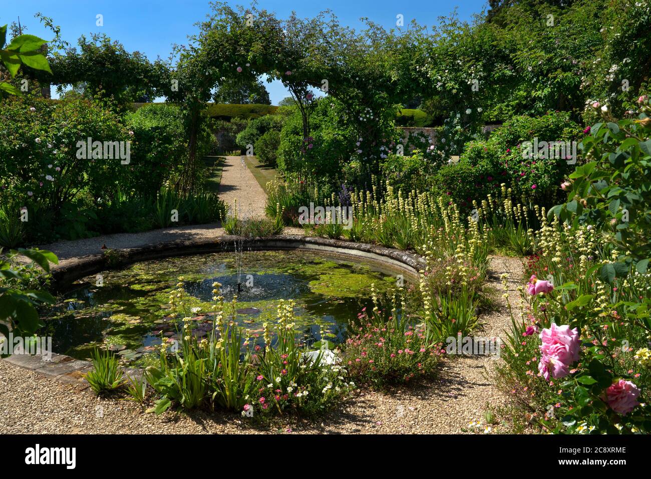 Formeller Teich im Rousham House and Gardens, Oxfordshire, England Stockfoto