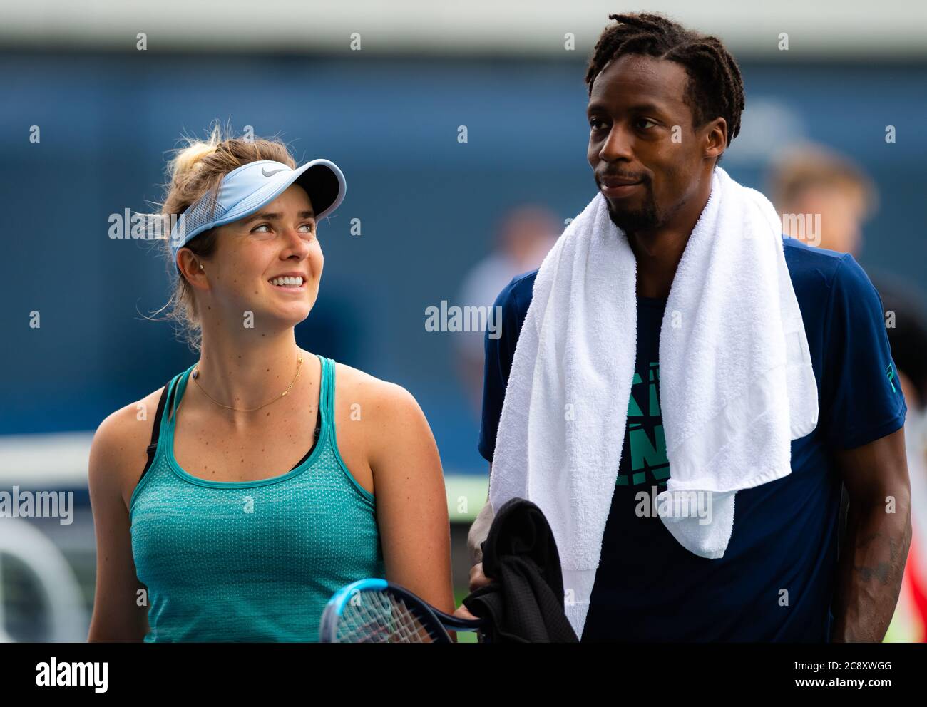 Elina Svitolina Aus Der Ukraine Und Ihr Freund Gael Monfils Beim Training Vor Ihrem Halbfinalspiel Beim Us Open Grand Slam Tennisturnier 2019 Stockfotografie Alamy