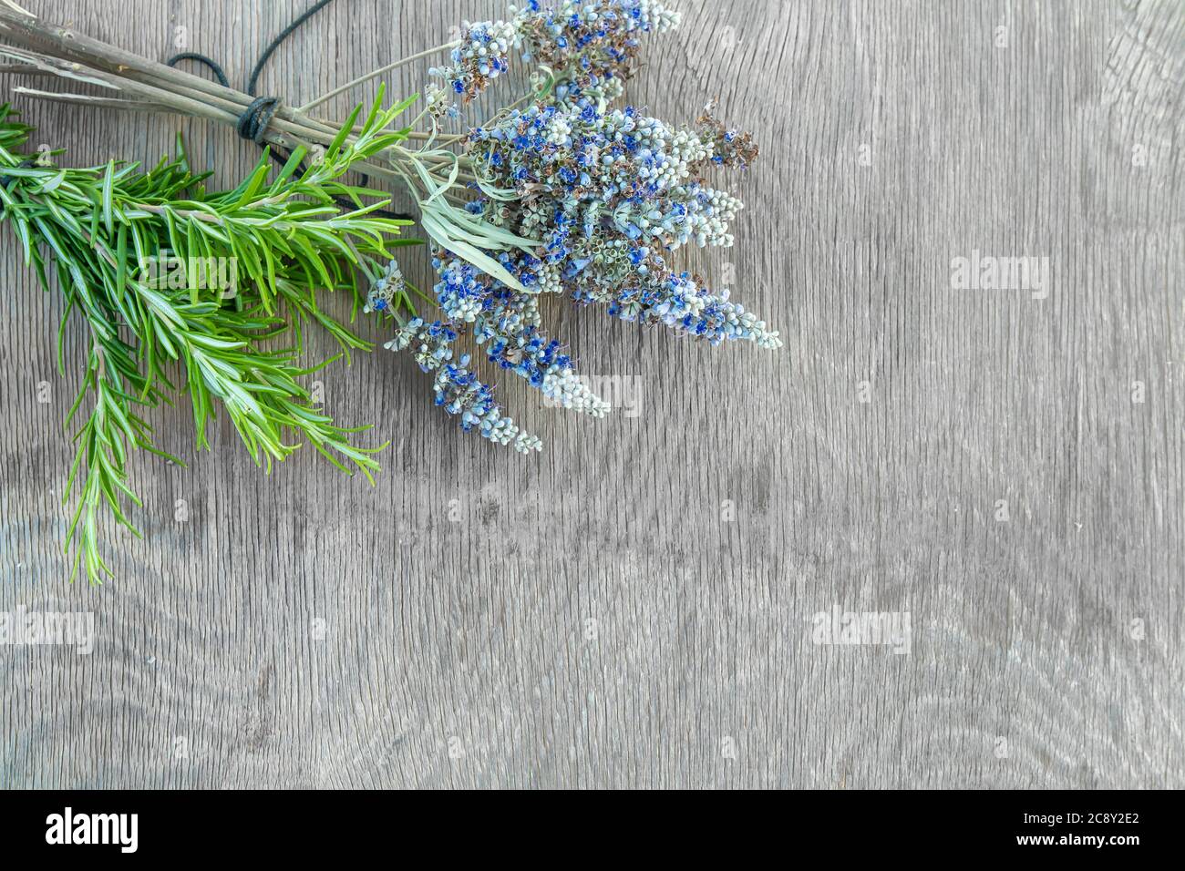 Schöner griechischer wilder Lavendel und Rosmarin auf natürlichem