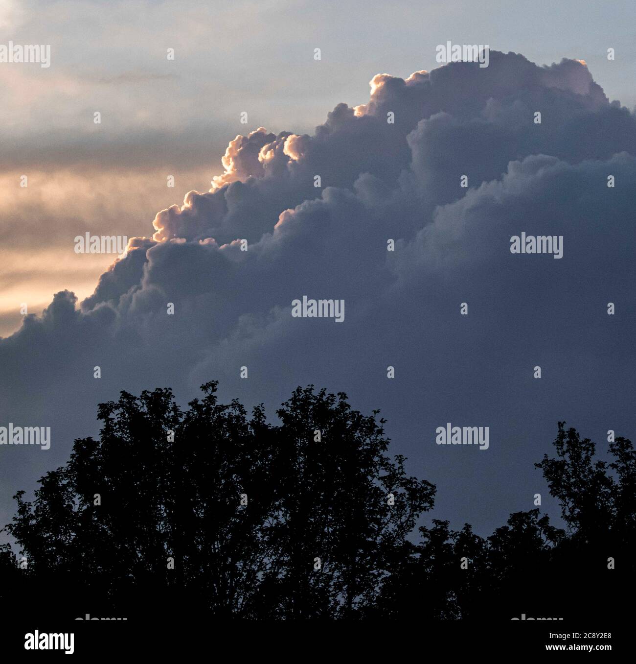 Sturmwolken über Susquehanna Valley, Lancaster County, Pennsylvania Stockfoto