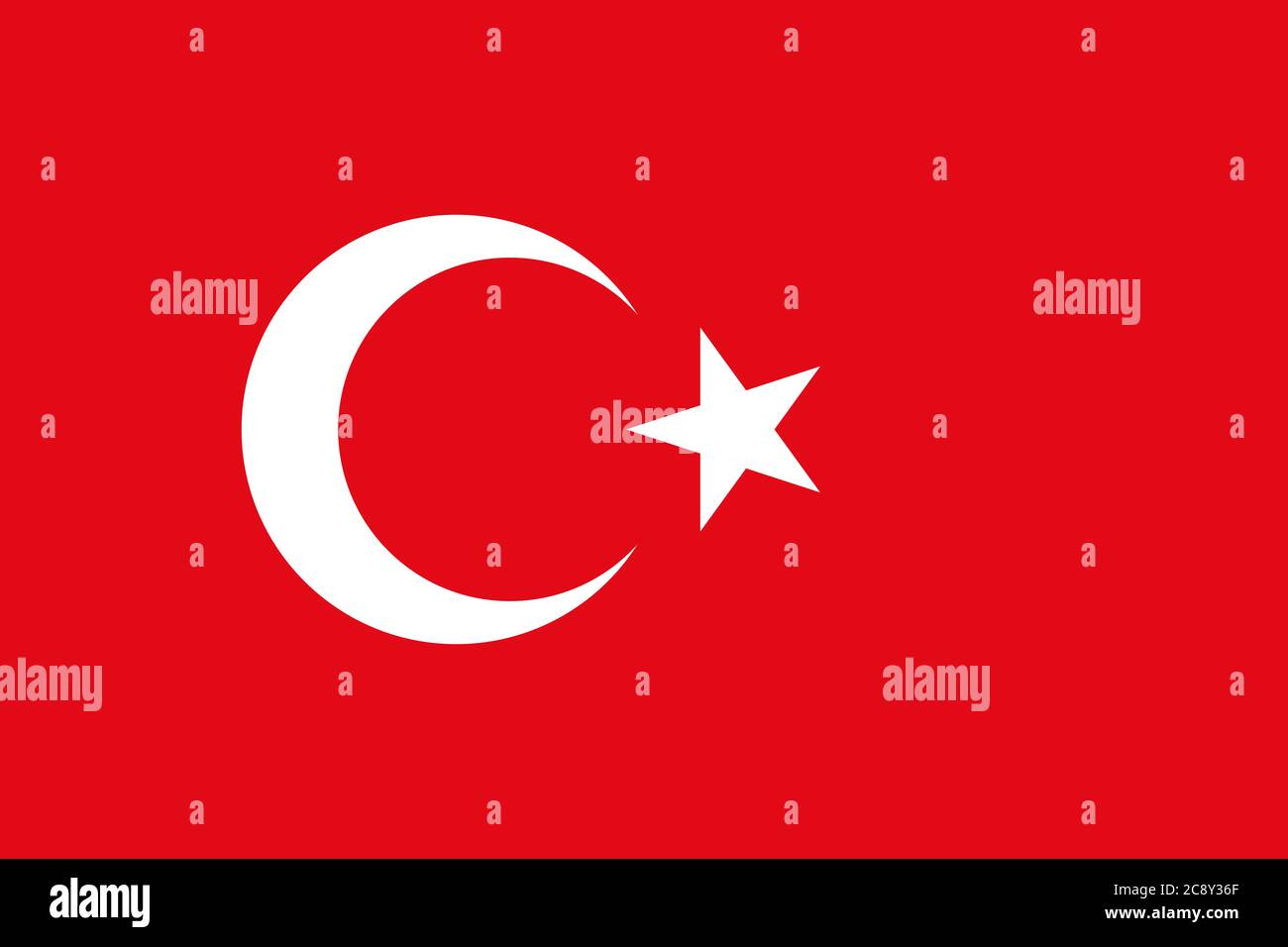Offizielle große flache Flagge der Türkei Horizontal Stockfoto