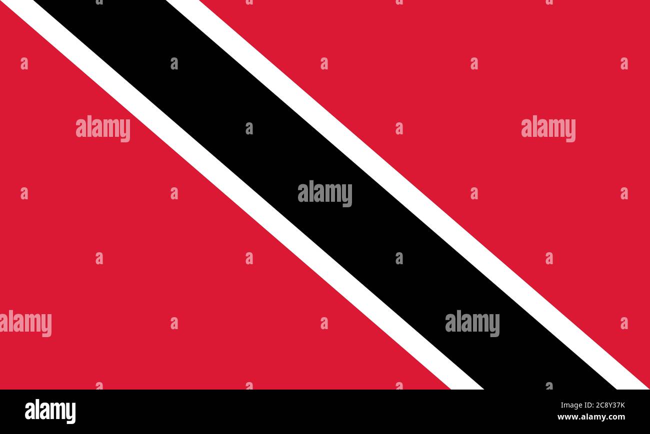 Offizielle große flache Flagge von Trinidad und Tobago Horizontal Stockfoto