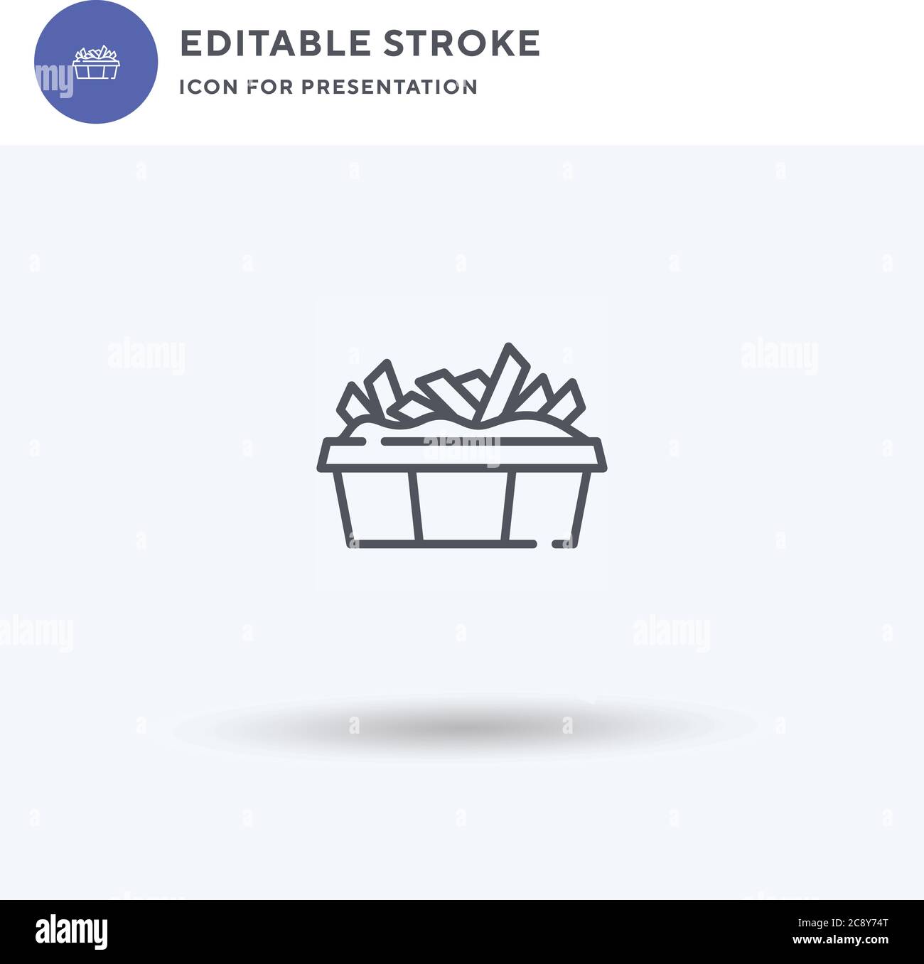 Poutine Icon Vektor, gefüllt flache Zeichen, solides Piktogramm isoliert auf weiß, Logo-Illustration. Poutine-Symbol für die Präsentation. Stock Vektor