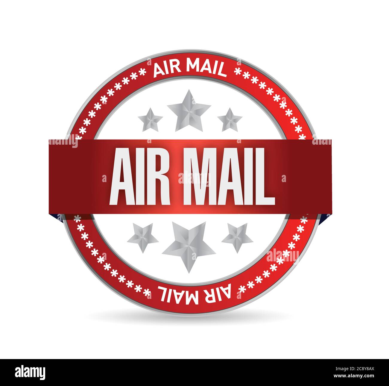 Air Mail Dichtung Illustration Design auf weißem Hintergrund Stock Vektor