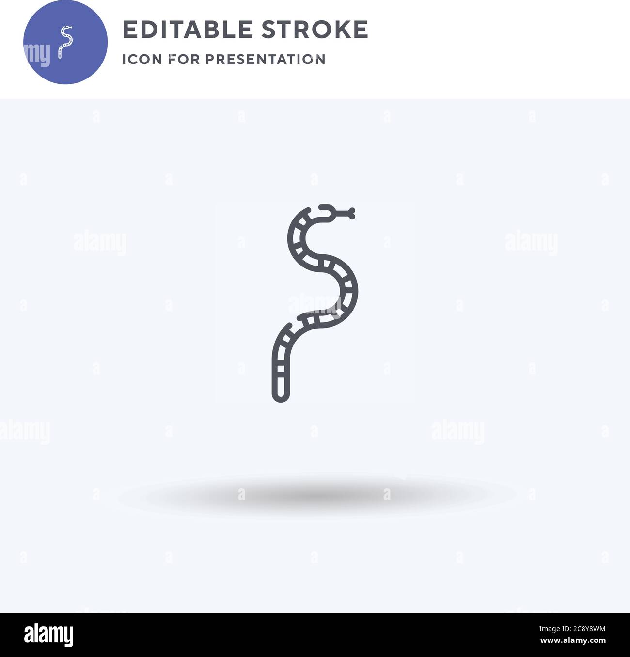 Schlange Symbol Vektor, gefüllt flache Zeichen, solide Piktogramm isoliert auf weiß, Logo-Illustration. Schlange Symbol für Präsentation. Stock Vektor