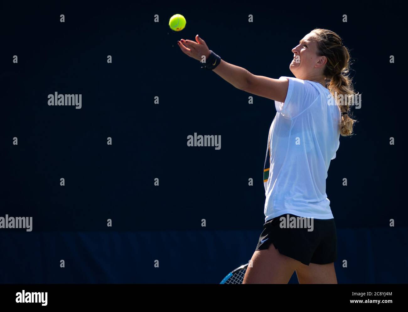 Victoria Azarenka aus Weißrussland beim Training beim US Open Grand Slam Tennisturnier 2019 Stockfoto