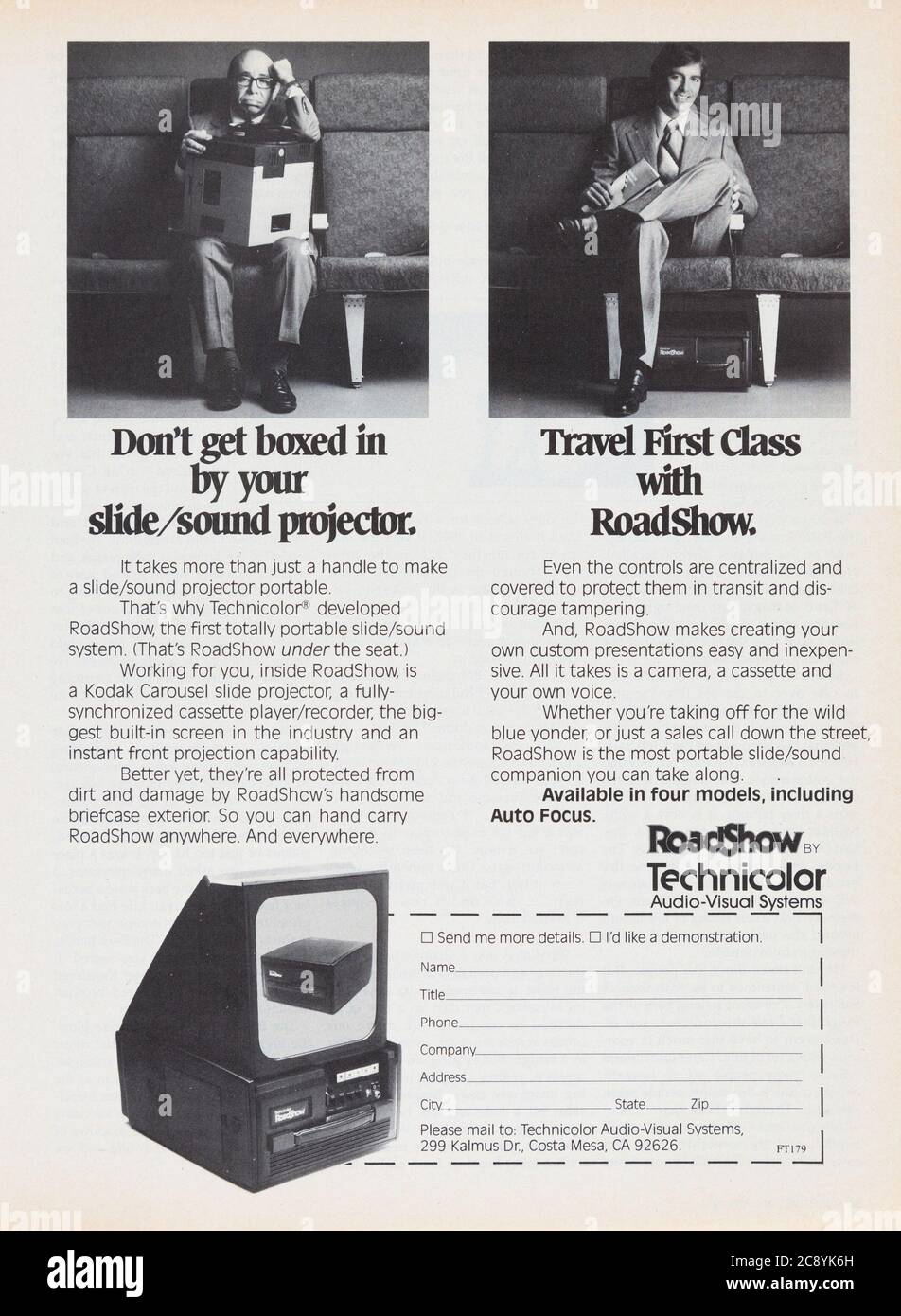 Januar 1979 Continental Airlines 'flighttime' Werbung für das Magazin, USA Stockfoto