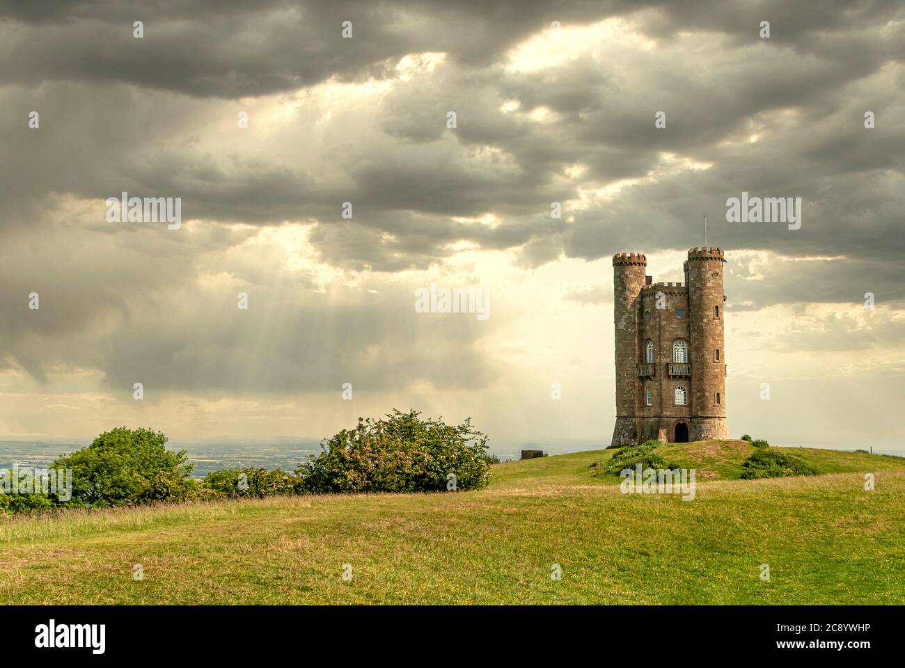 Broadway Tower in Broadway, einer Kleinstadt Cotswold in Worcestershire, England. Stockfoto