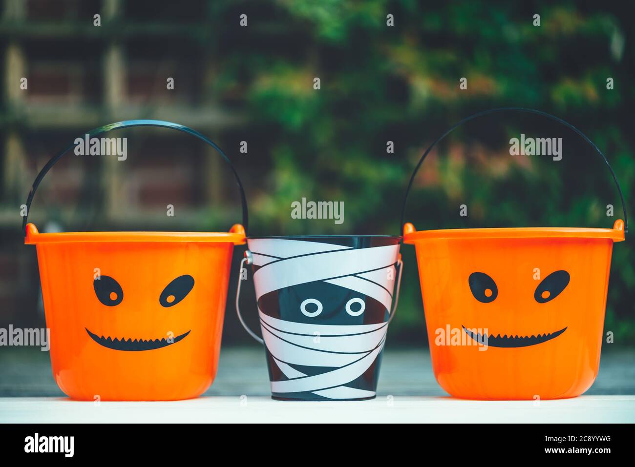 Trick or Treat leere Halloween Eimer Stockfoto