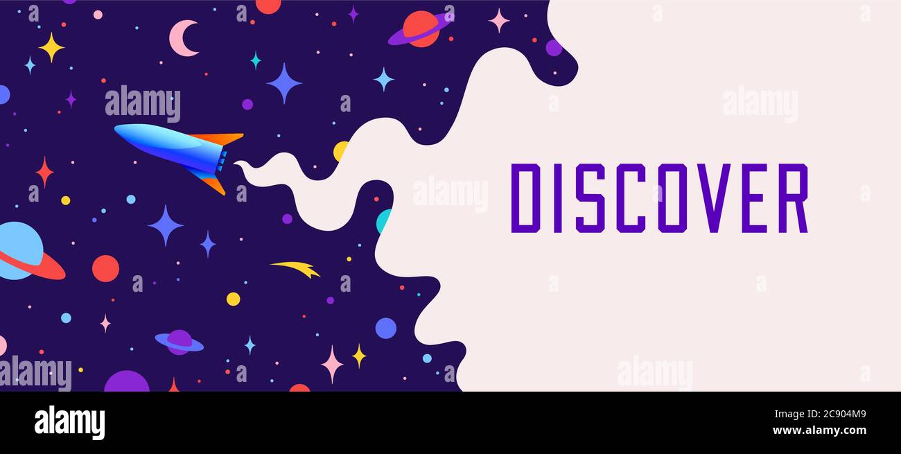 Universum. Motivationsbanner mit Universum Kosmos Stock Vektor