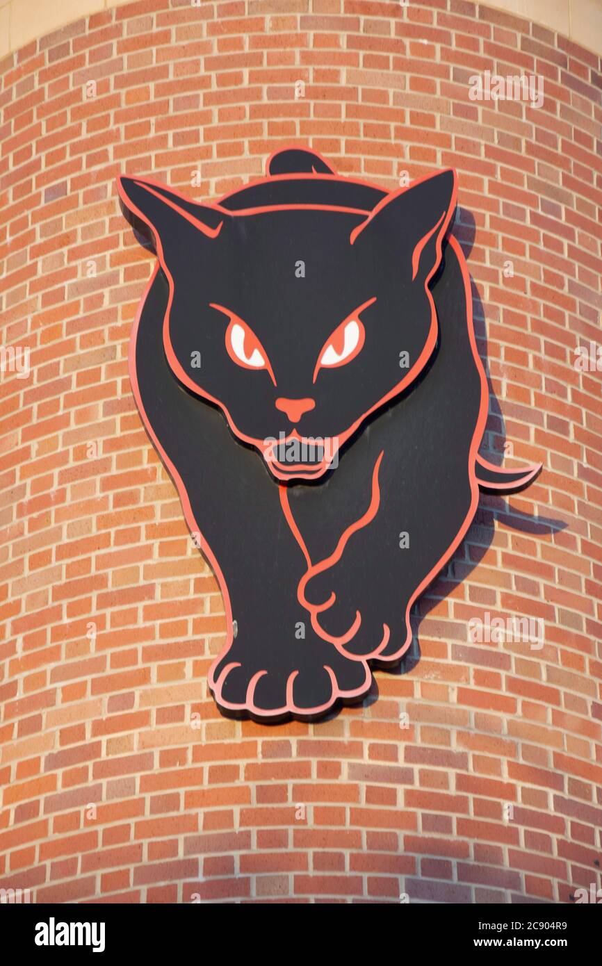 „Blackcats“-Logo auf Sunderland A.F.C Headquarters, Stadium Way, Sheepfolds, Sunderland, Tyne and Wear, England, Großbritannien Stockfoto