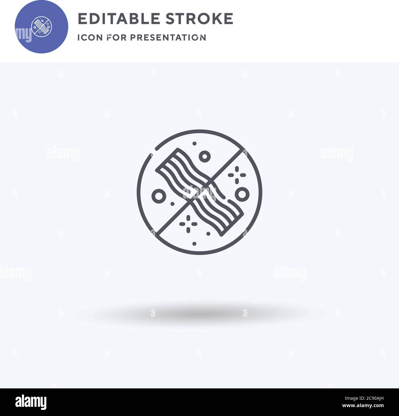 Kein Fett-Symbolvektor, gefülltes flaches Zeichen, einfarbig auf Weiß isoliertes Piktogramm, Logo-Illustration. Kein Fett-Symbol für Präsentation. Stock Vektor