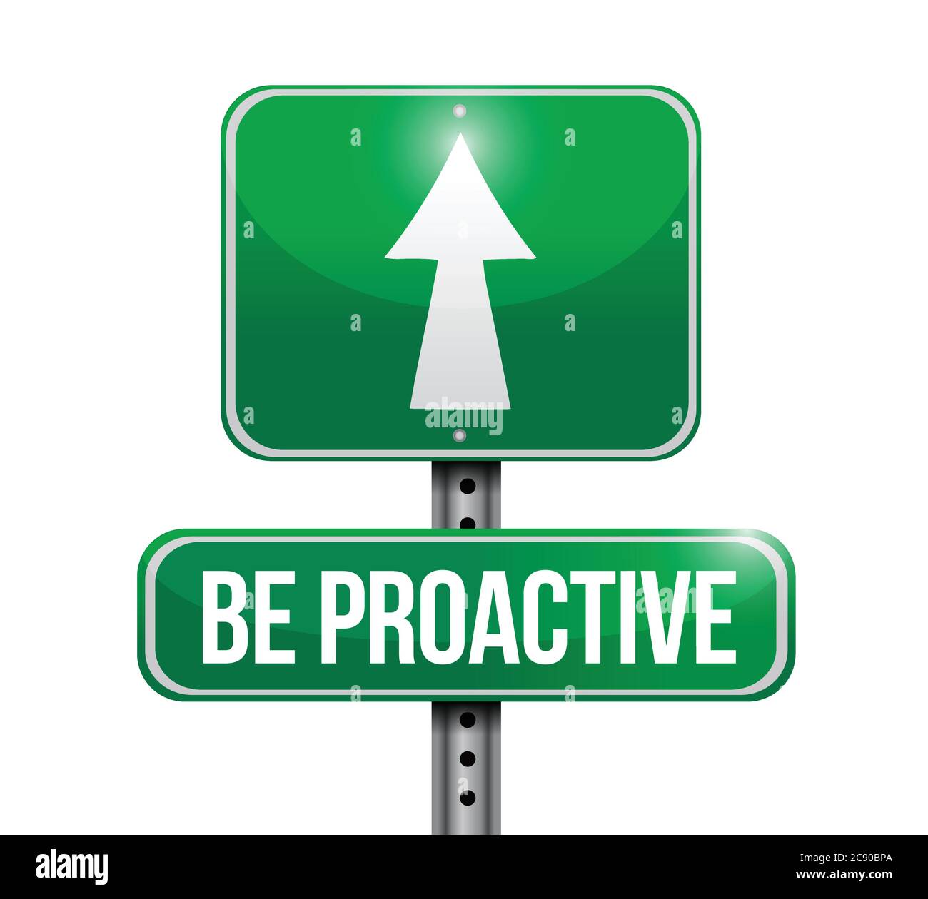 Proaktive Straßenschild Illustration Design auf weißem Hintergrund Stock Vektor