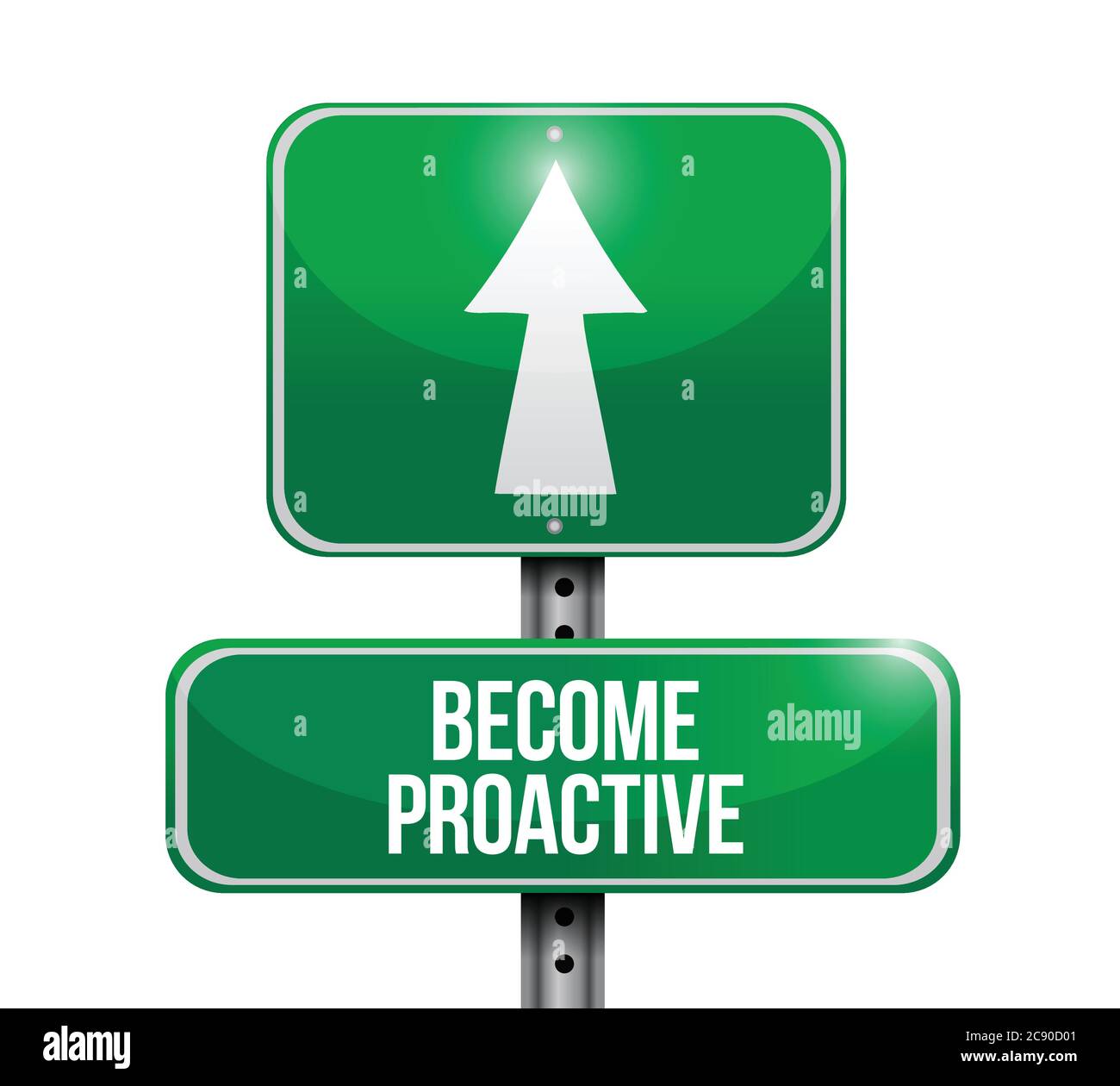 Proaktive Straßenschild Illustration Design über einem weißen Hintergrund Stock Vektor