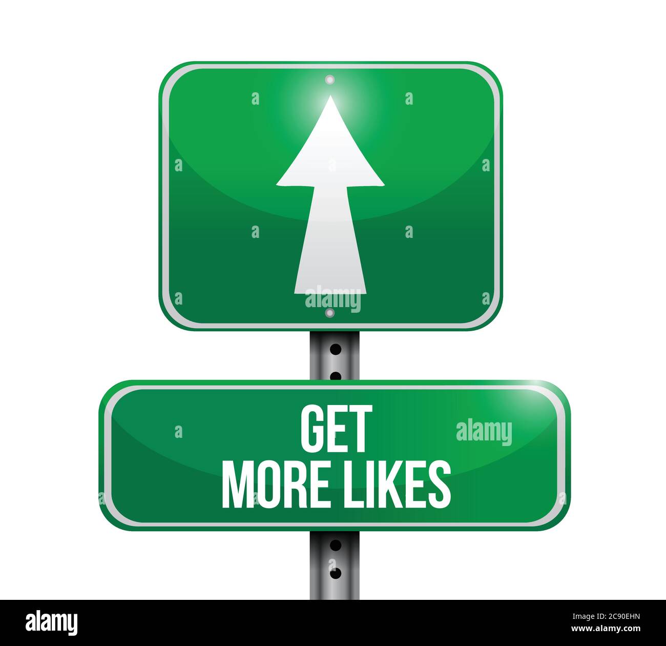 Mehr Likes Straßenschild Konzept Illustration Design Grafik Stock Vektor