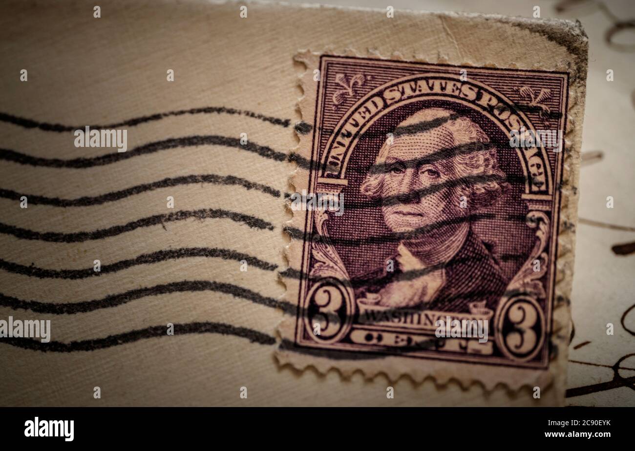 Briefmarke mit George Washington Stockfoto