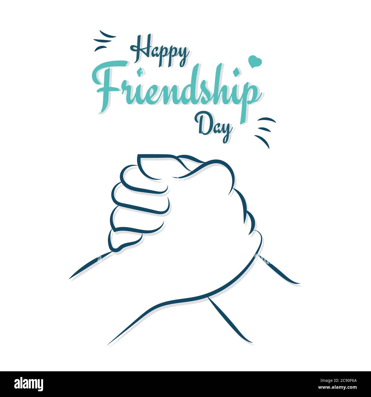 Happy Friendship Day, Freunde halten Hand, Liebe flache Illustration Poster, Vektor Stock Vektor