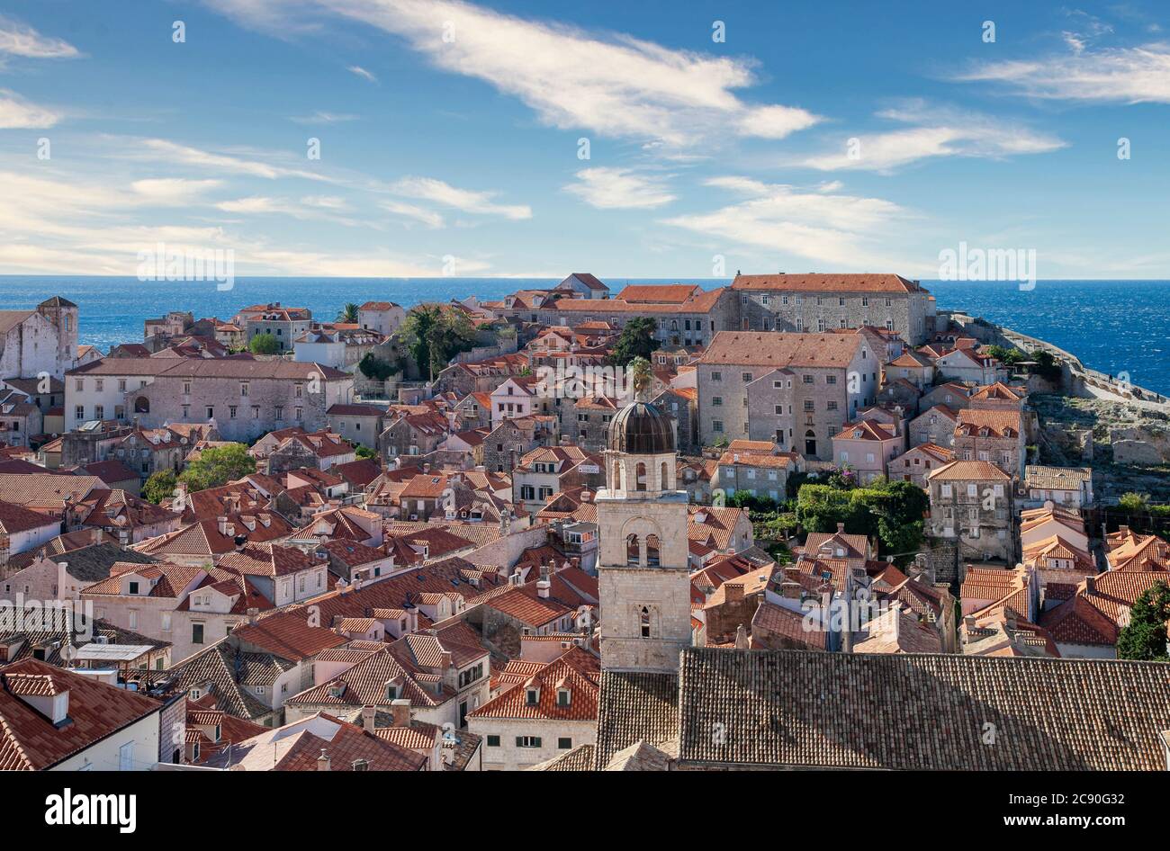 Kroatien, Dubrovnik, erhöhte Ansicht der Altstadt Stockfoto
