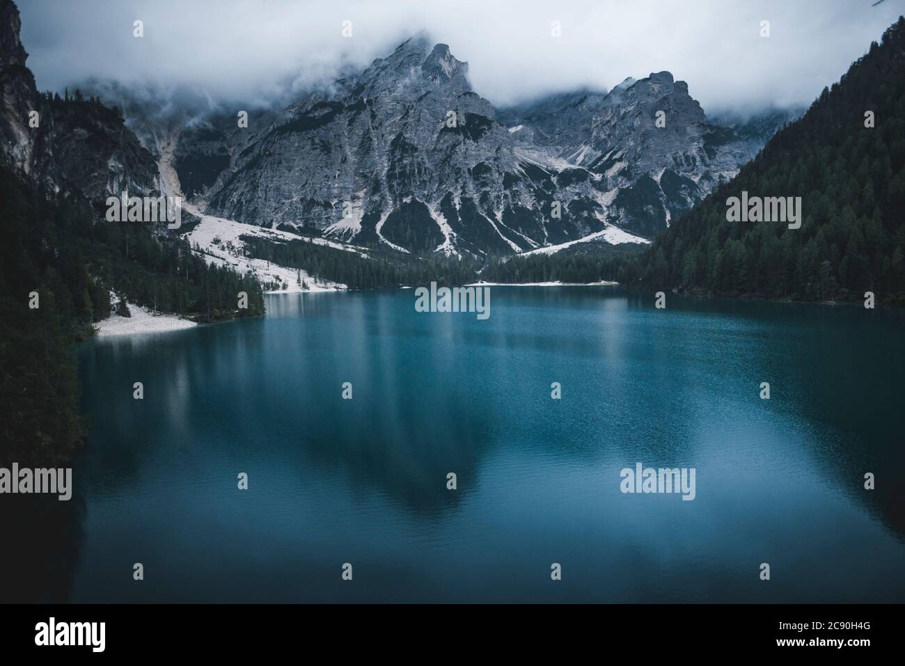 Italien, Pragser Wildsee in den Dolomiten Stockfoto