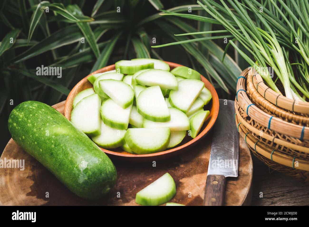 Frische Wintermelone - Aschekürbis Stockfoto