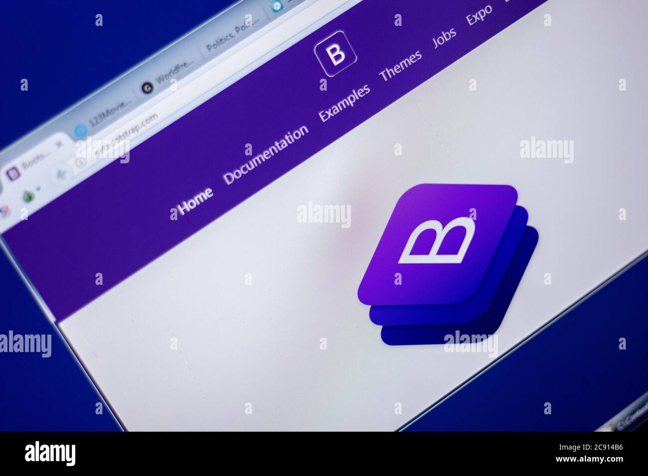 Rjasan, Russland - 05. Juni 2018: Homepage von GetBootStrap Website auf dem Display von PC, url - GetBootStrap.com Stockfoto