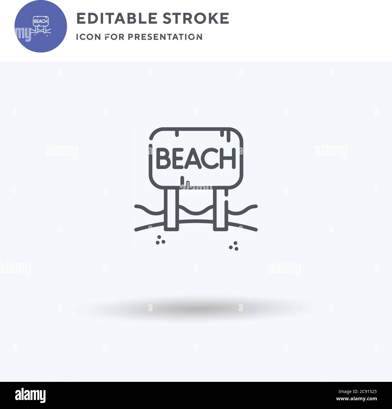 Strand-Icon-Vektor, gefülltes flaches Schild, solides Piktogramm ...