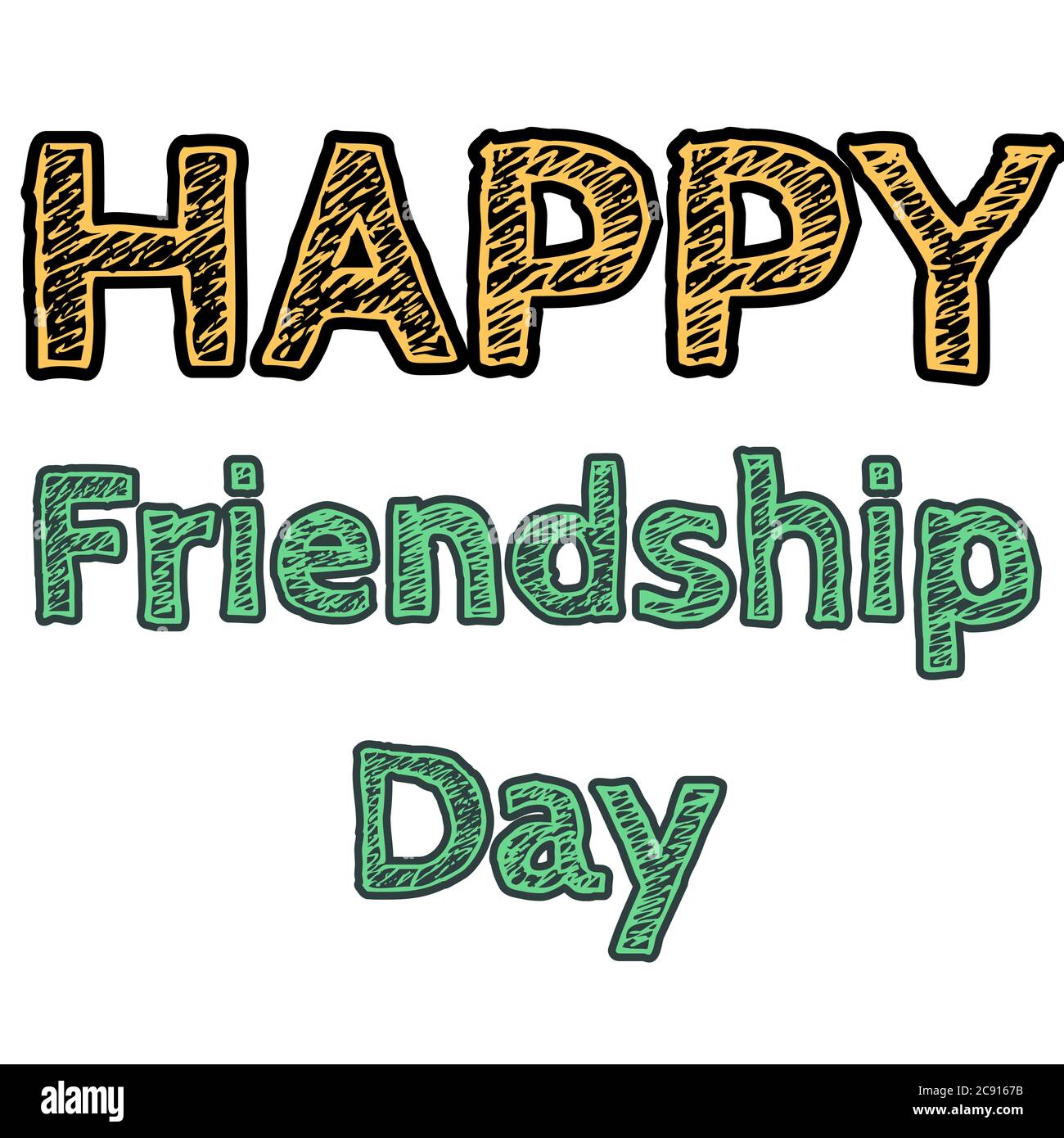 Happy Friendship Day Illustration mit weißem Hintergrund. Happy Friendship Day Rendering. Stockfoto