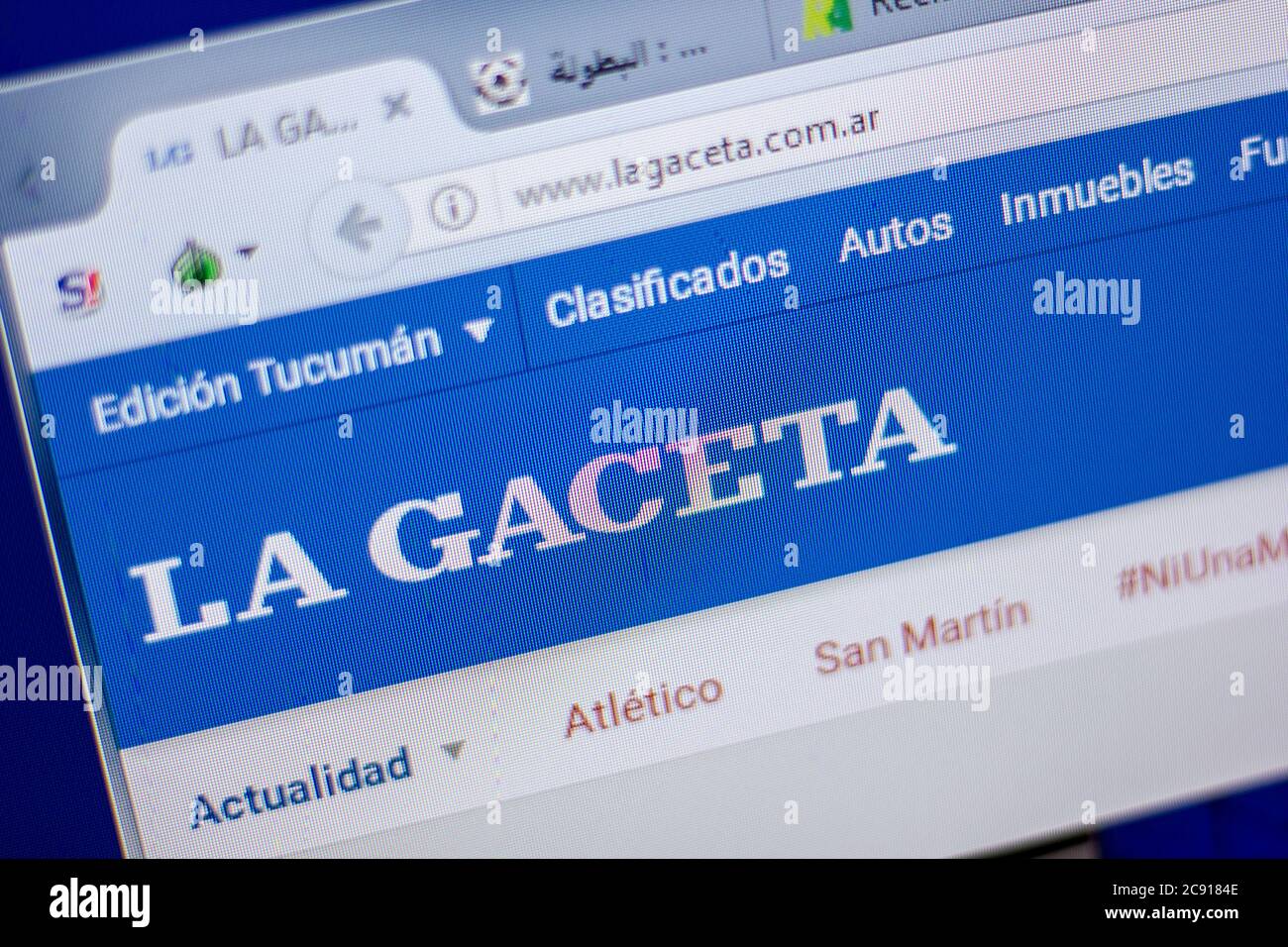 Rjasan, Russland - 05. Juni 2018: Homepage der LaGaceta-Website auf dem Display von PC, url - LaGaceta.com.ar Stockfoto