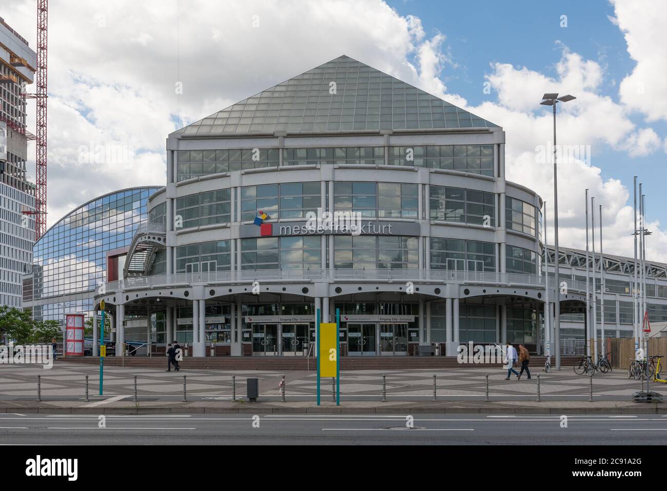 Das Eingangsgebäude der Frankfurter Messe, Deutschland Stockfoto