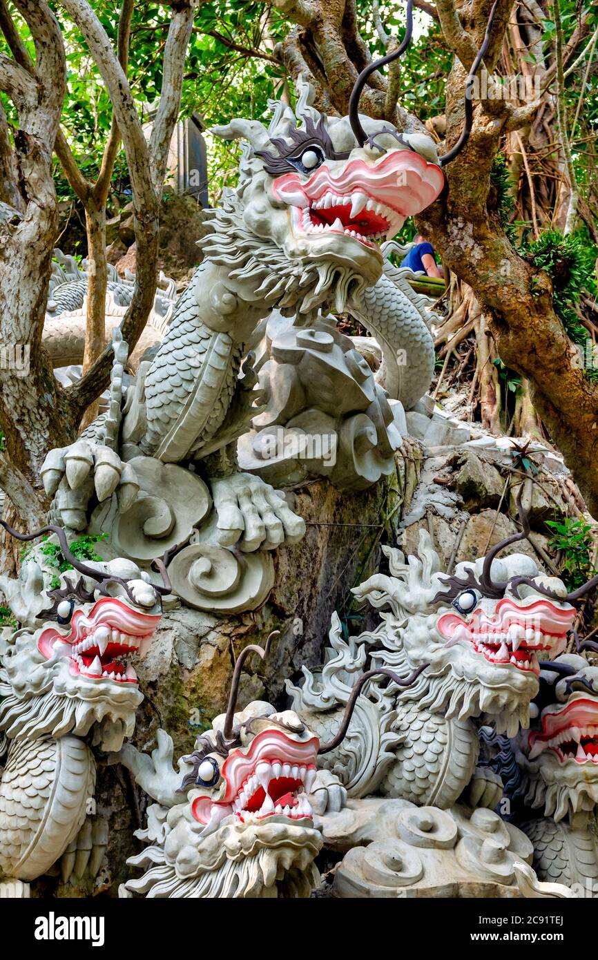Chinesischer Drache in Thui Son, Marble Mountains, Da Nang, Vietnam Stockfoto