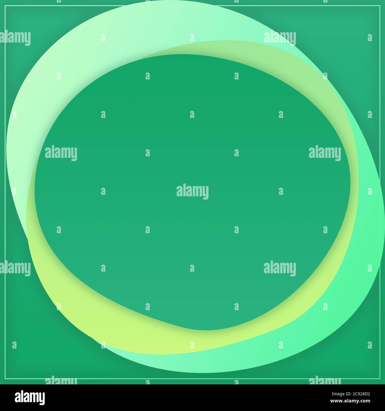Moderne Grüntöne Leere Formen Design Mit Rahmen Vorlage-Für Banner, Poster, Karte & Social Media Stockfoto