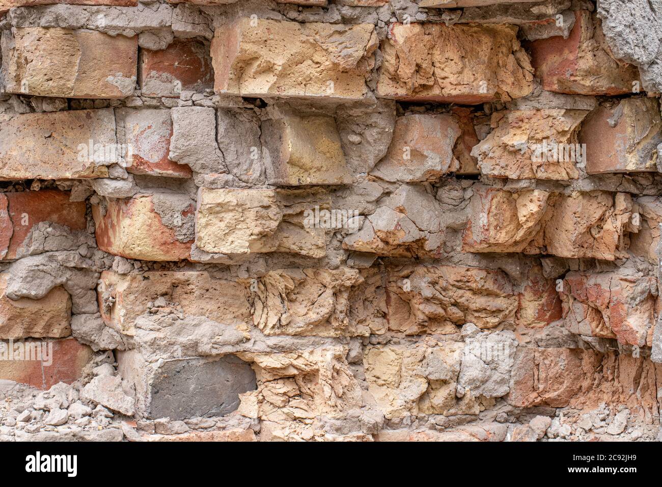 Orange Ziegelwand, Backstein Hintergrund, Textur und Struktur. Stockfoto