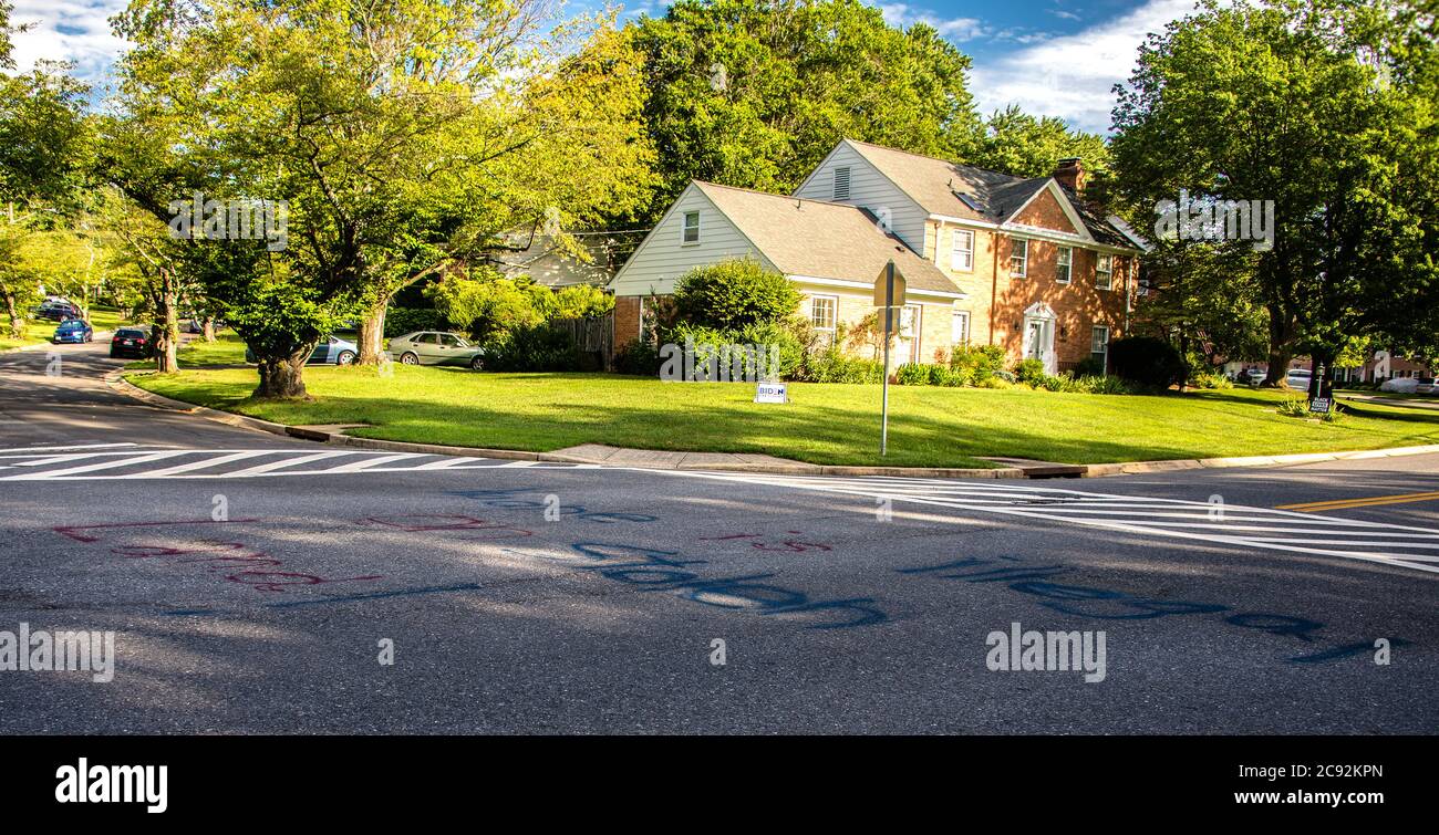 Anti-Trump Graffiti in North Bethesda, MD, USA Stockfoto