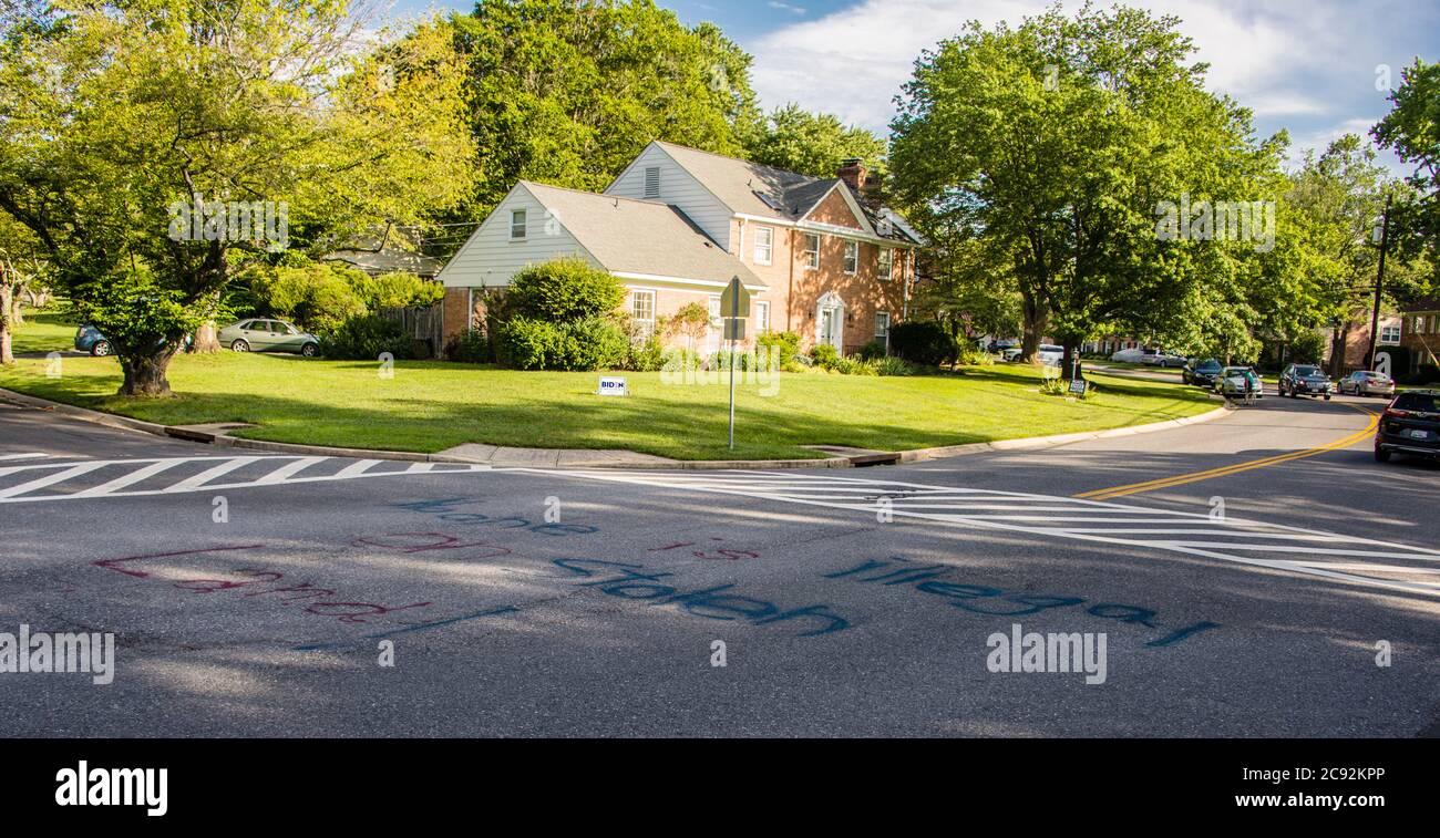 Anti-Trump Graffiti in North Bethesda, MD, USA Stockfoto