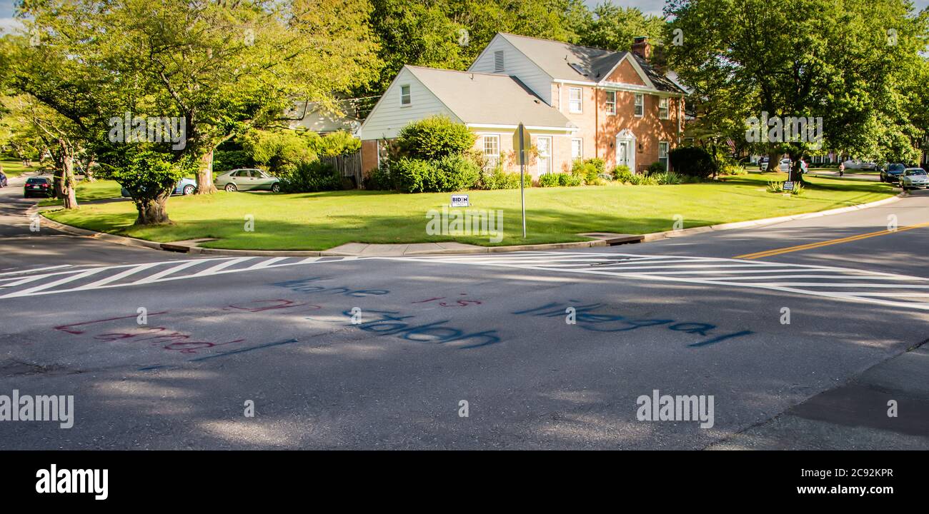 Anti-Trump Graffiti in North Bethesda, MD, USA Stockfoto